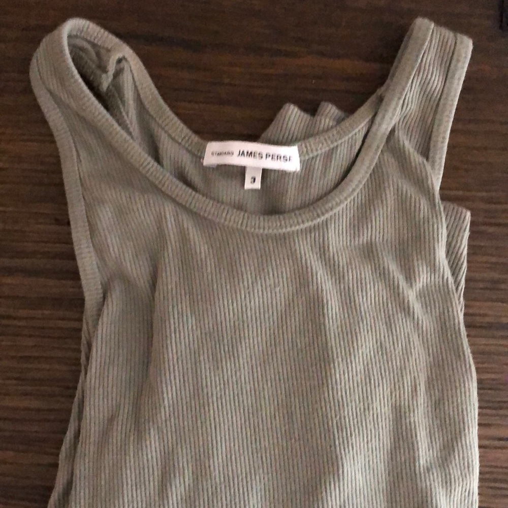 James perse tank top. Ribbed, sage green and in good condition